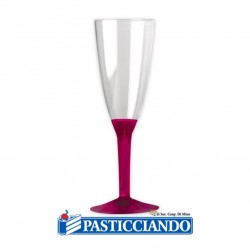  Vendita on-line di Base flute fucsia 20pz Big Party 