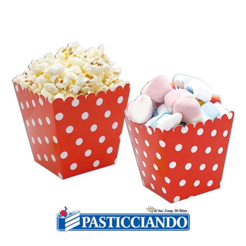 Sweet Box rossa a pois 6pz - Big Party