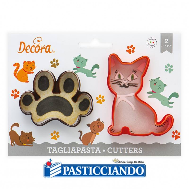 Tagliapasta gatto e impronta 2pz - Decora