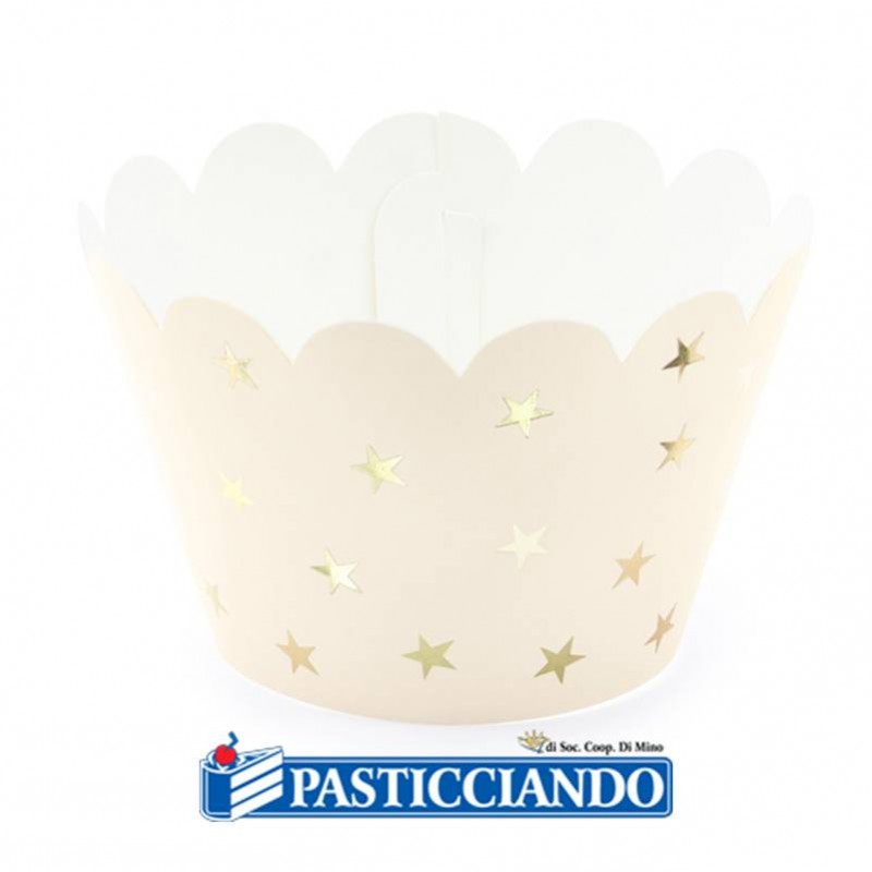 Wrappers per cupcake con stelle 6pz - GRAZIANO