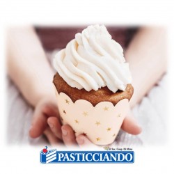 Wrappers per cupcake con stelle 6pz GRAZIANO in vendita online