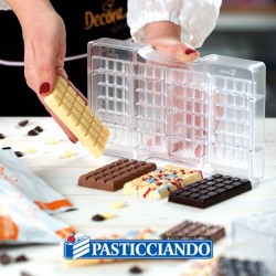 Stampo per cioccolato tavoletta classica 4 cavità Decora in vendita online