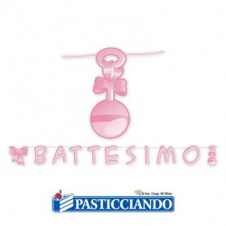 Festone Battesimo rosa 600x25 cm Big Party in vendita online