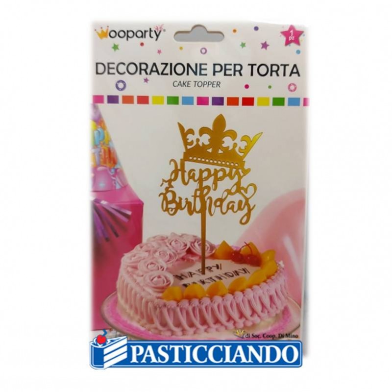 Topper para Torta Plateado Nº7 Con Corona 11cm