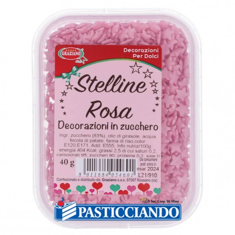 Stelline rosa in zucchero 40gr - GRAZIANO