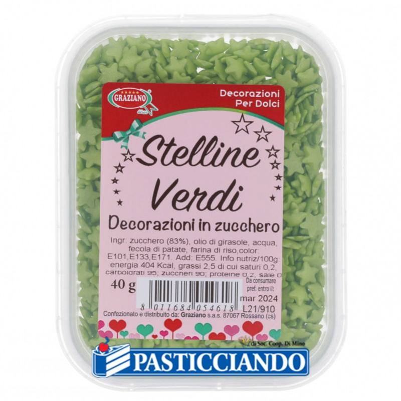 Stelline verdi in zucchero 40gr - GRAZIANO