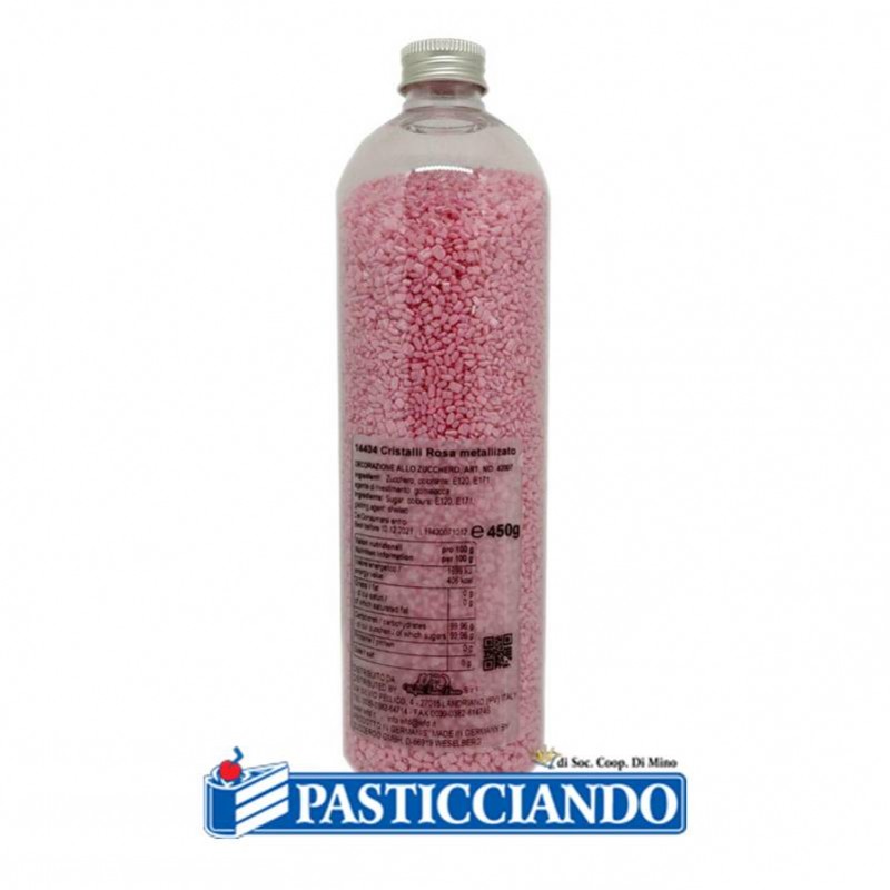 Cristalli di zucchero rosa metallizzato 450gr - Wafers Farma Decor S.R.L.