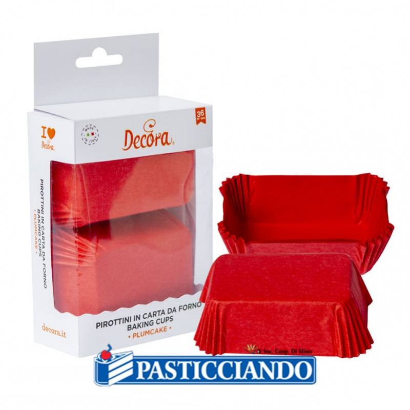 Pirottini plumcake rosso 36pz - Decora