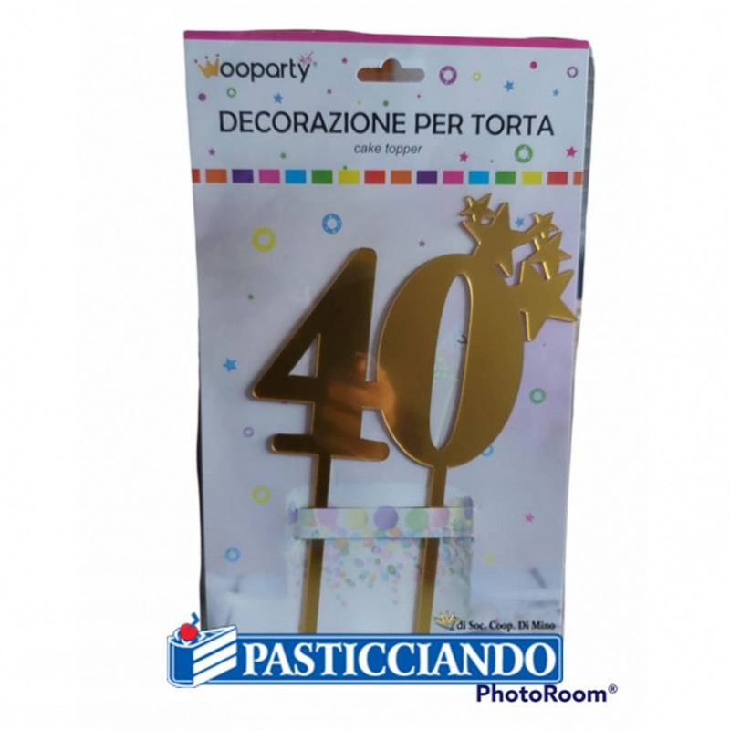 Cake topper 40 dorato - Fruttidoro s.r.l.