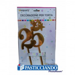 Cake topper 25 dorato Fruttidoro s.r.l. in vendita online