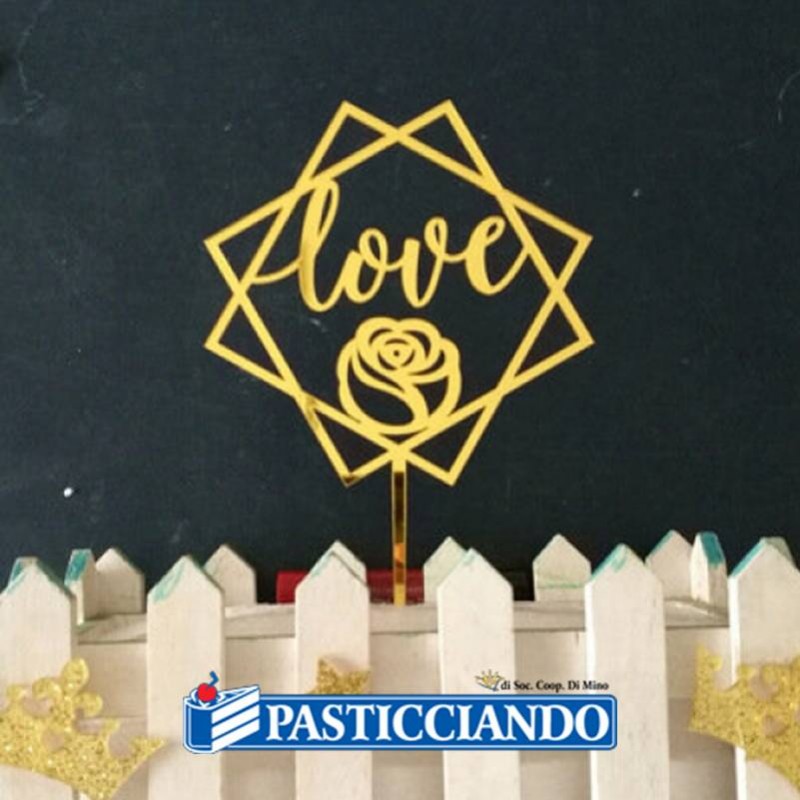 Cake topper Love dorato - Fruttidoro s.r.l.