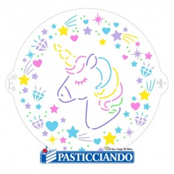 Stencil unicorno rotondo d.25 cm Decora in vendita online