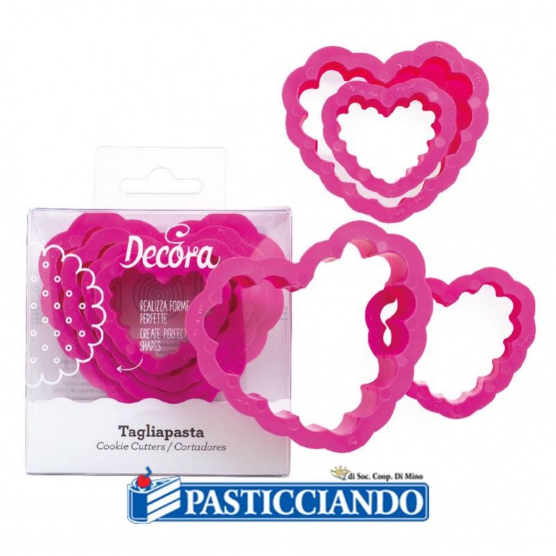 Kit tagliapasta cuore festonato 4pz - Decora