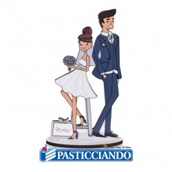 Cake topper caricatura in legno Modecor in vendita online