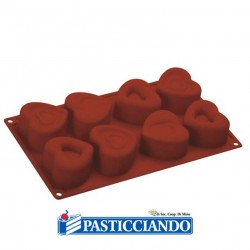  Vendita on-line di Stampo in silicone cuori 8 cavità FR064  