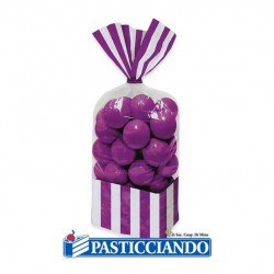  Vendita on-line di Sacchettini strisce glicine 10pz Big Party 