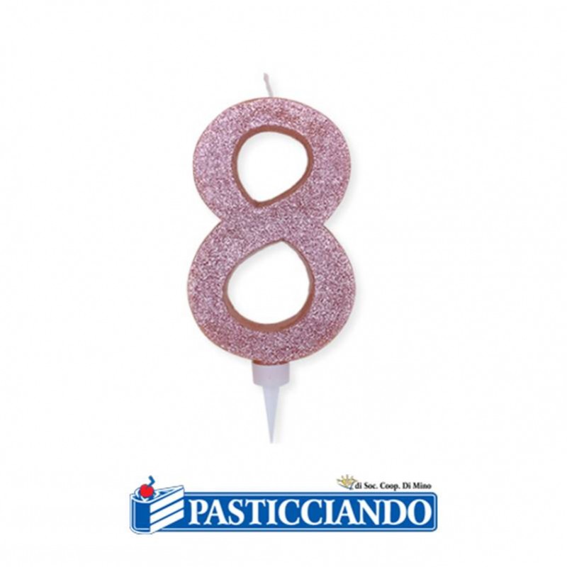 copy of Candela 7 di cera glitter rosa Big Party in vendita online