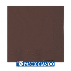  Vendita on-line di Tovaglioli cioccolato marrone 33x33cm 40pz Big Party 