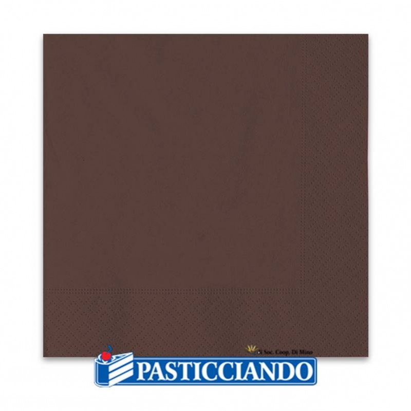 Tovaglioli cioccolato marrone 33x33cm 40pz - Big Party