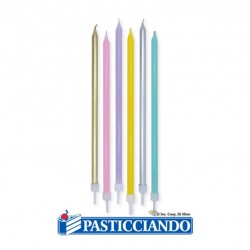 Candele matite Rainbow 6pz Big Party in vendita online