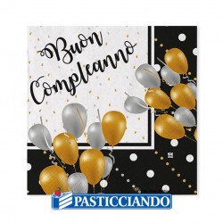  Selling on-line of copy of Tovaglioli Buon Compleanno chic rosa oro 33x33cm 20pz Big Party 