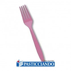 Forchette rosa riutilizzabili 24pz GRAZIANO in vendita online