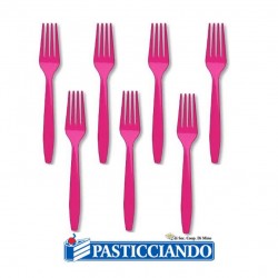  Vendita on-line di Forchette fucsia riutilizzabili 24pz GRAZIANO 