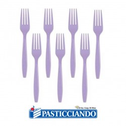  Vendita on-line di Forchette lilla riutilizzabili 24pz GRAZIANO 