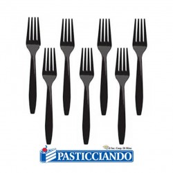  Vendita on-line di Forchette nere riutilizzabili 24pz GRAZIANO 