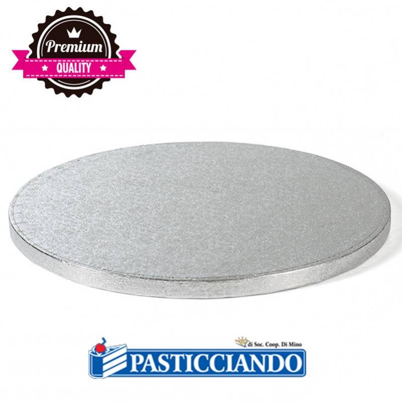 Sottotorta rigido rotondo bakery argento d.25 h1,2 cm - Decora