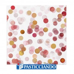  Vendita on-line di Tovagliolini coriandoli rosa 25x25 Big Party 