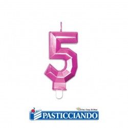  Vendita on-line di Candelina fuxia metal n.5 Big Party 