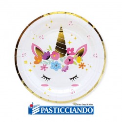  Vendita on-line di Piatti unicorno 8pz D.18 cm Big Party 