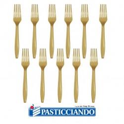  Vendita on-line di Forchette oro riutilizzabili 24pz GRAZIANO 