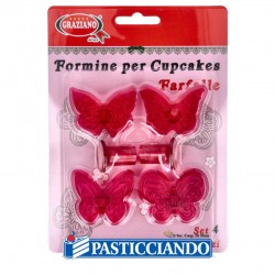 Formine per cupcake farfalle 4pz GRAZIANO in vendita online