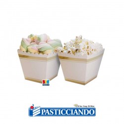 Sweet box Bianco-oro 6pz Big Party in vendita online