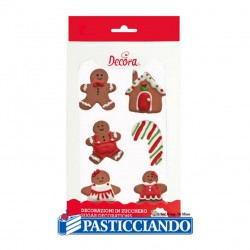 Gingerbread in zucchero 6pz Decora in vendita online