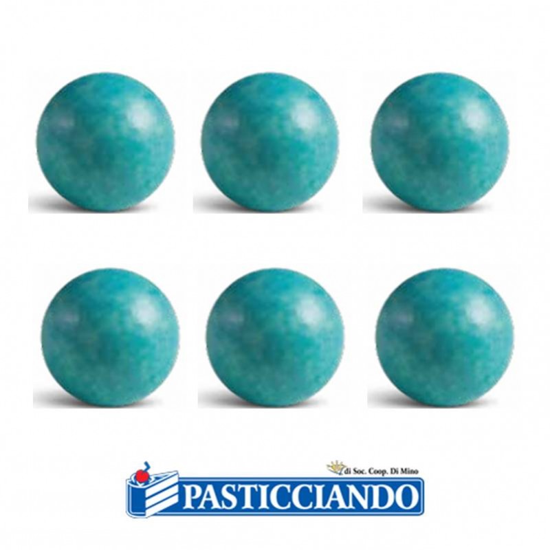 Sfere in cioccolato azzurre 3D 6pz - Wafers Farma Decor S.R.L.
