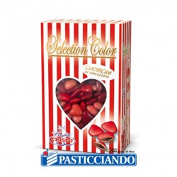  Vendita on-line di Confetti selection color cuoricini mignon sfumati rossi 500gr Crispo s.r.l. 