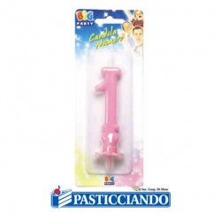 Candela numero 1 rosa big party Big Party in vendita online