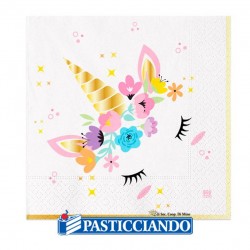  Vendita on-line di Tovaglioli unicorno 20pz 33x33cm  