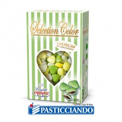  Vendita on-line di Confetti selection color cuoricini mignon sfumati verdi 500gr  