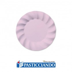 Piatti Wavy Soft Pink biodegradabili 8pz Big Party in vendita online