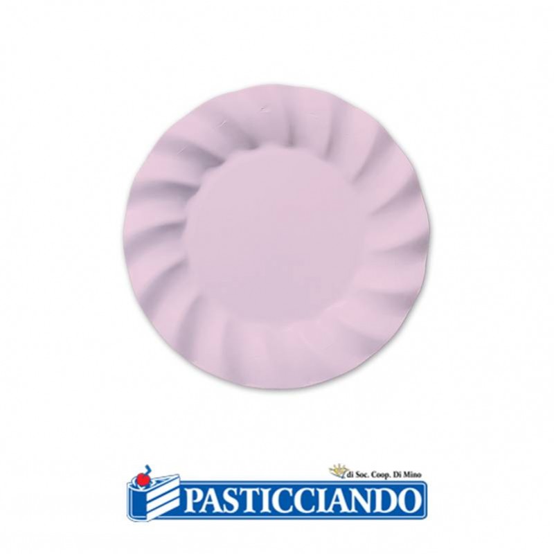 Piatti Wavy Soft Pink biodegradabili 8pz - Big Party