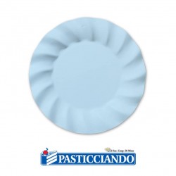  Vendita on-line di Piatti Wavy Soft Blu biodegradabili 8pz  