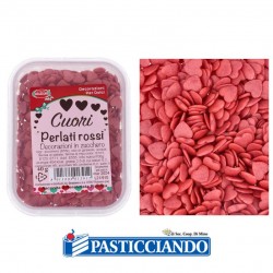 Cuoricini di zucchero rossi perlati 40gr GRAZIANO in vendita online