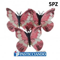 Farfalle in ostia fucsia 5pz  in vendita online
