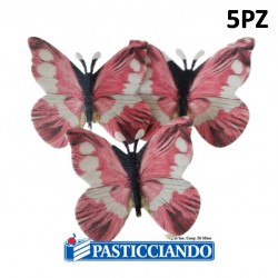  Vendita on-line di Farfalle in ostia fucsia 5pz  