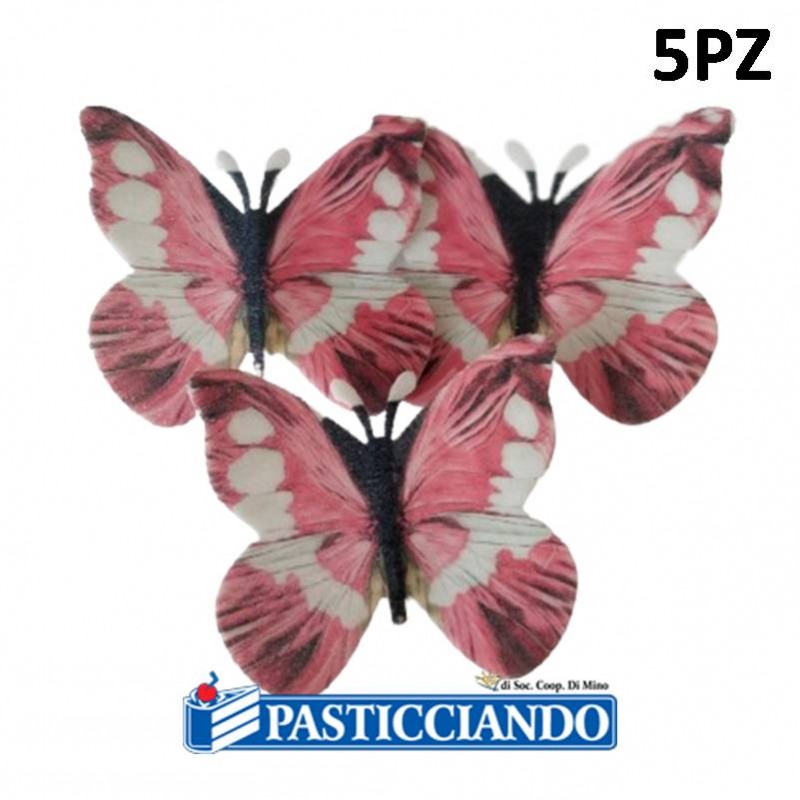 Farfalle in ostia fucsia 5pz - 