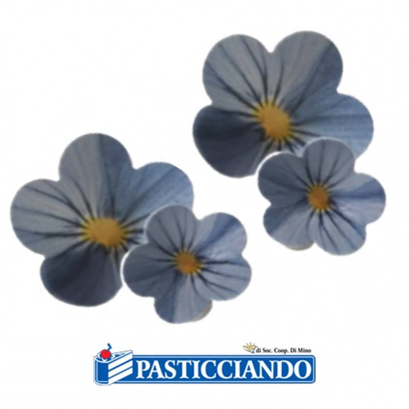 Fiori in ostia blu 3D 100pz - 